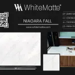 Niagara Fall countertop slab sample at the Lotus Surfaces showroom in Norcross, GA