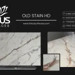 Old Stain HD countertop slab sample at the Lotus Surfaces showroom in Norcross, GA