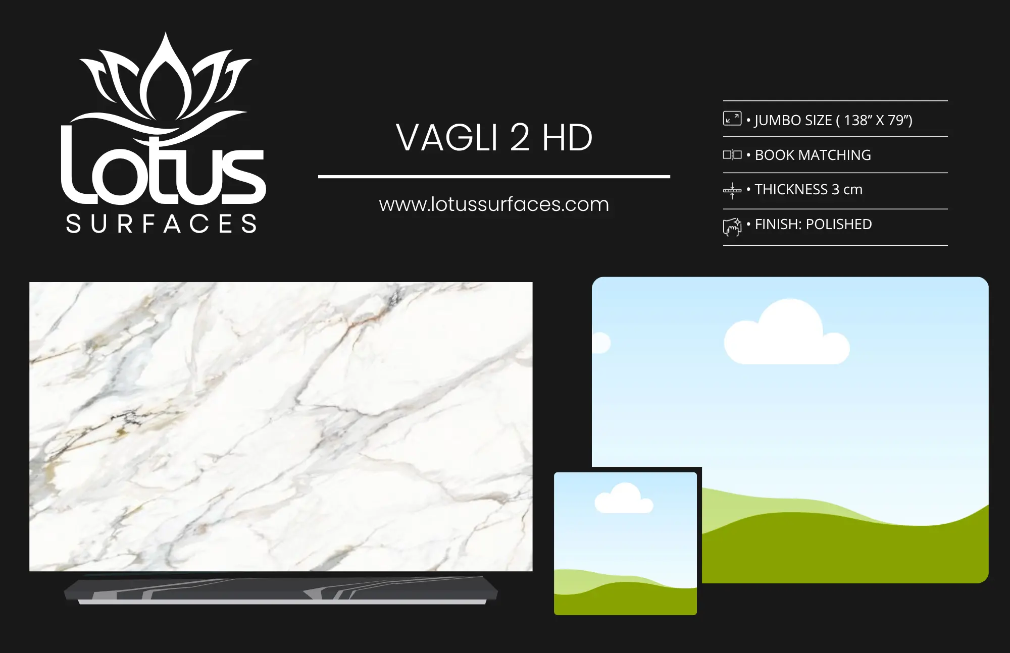 Vagli 2 HD countertop slab sample at the Lotus Surfaces showroom in Norcross, GA